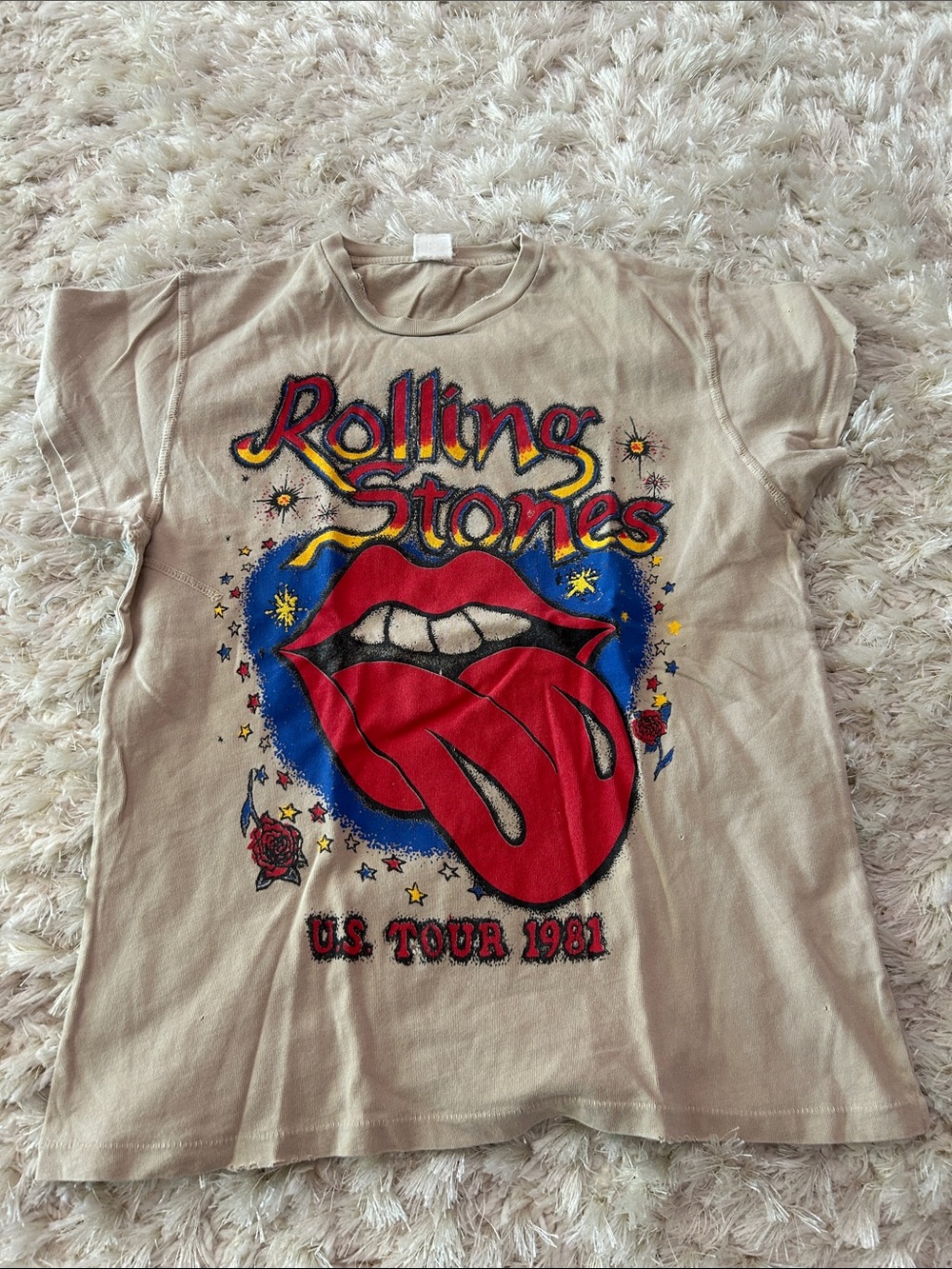 Vintage Rolling Stones Beige Tee